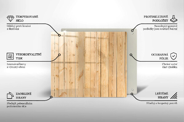 Glas Ceranfeldabdeckung Zarte Holzbretter