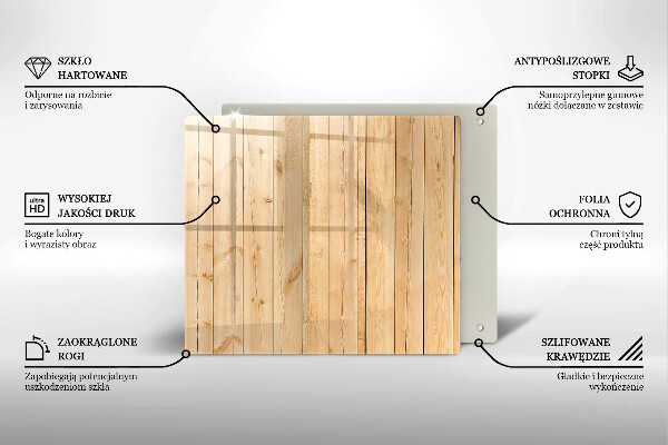 Glas Ceranfeldabdeckung Zarte Holzbretter