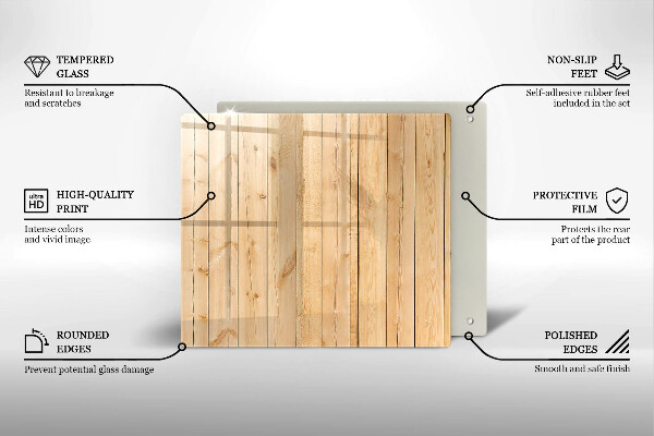 Glas Ceranfeldabdeckung Zarte Holzbretter