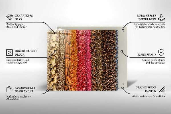 Glas Ceranfeldabdeckung Bunte Gewürze