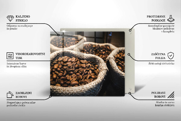 Glas Ceranfeldabdeckung Säcke mit Kaffeebohnen