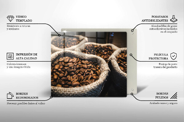 Glas Ceranfeldabdeckung Säcke mit Kaffeebohnen