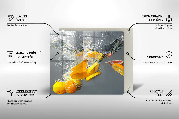 Glas Ceranfeldabdeckung Zitronen im Wasser
