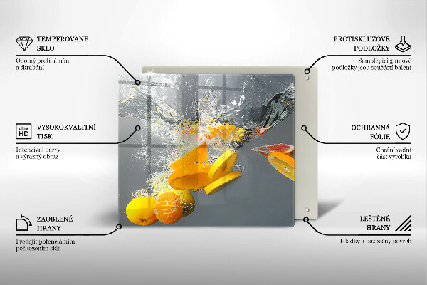 Glas Ceranfeldabdeckung Zitronen im Wasser