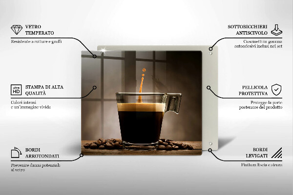 Glas Ceranfeldabdeckung Glas und Kaffeebohnen