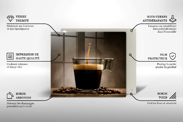 Glas Ceranfeldabdeckung Glas und Kaffeebohnen