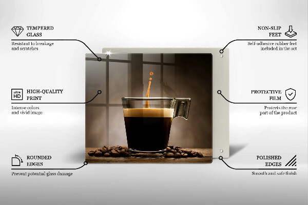 Glas Ceranfeldabdeckung Glas und Kaffeebohnen