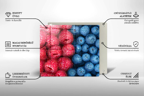 Glas Ceranfeldabdeckung Himbeer- und Blaubeerfrüchte