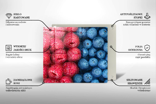 Glas Ceranfeldabdeckung Himbeer- und Blaubeerfrüchte