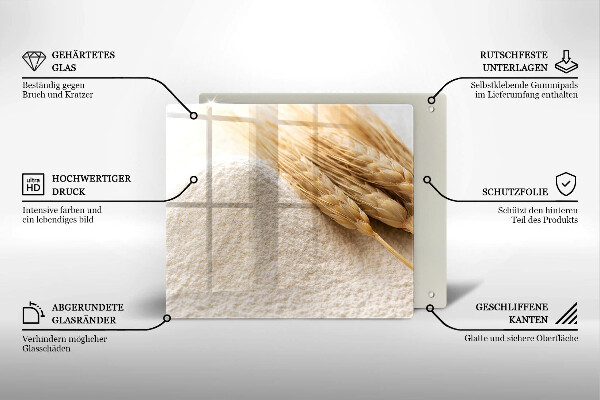 Glas Ceranfeldabdeckung Mehl und Ähren