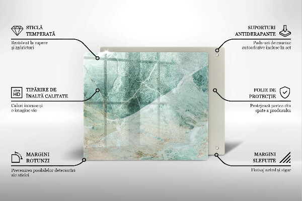 Glas Herdabdeckplatte Steinstruktur