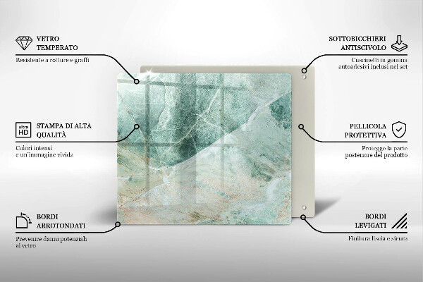 Glas Herdabdeckplatte Steinstruktur