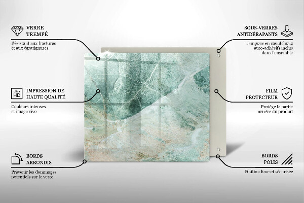 Glas Herdabdeckplatte Steinstruktur