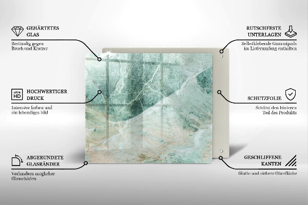 Glas Herdabdeckplatte Steinstruktur