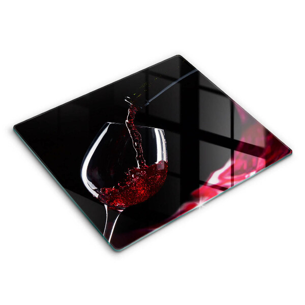 Glas Herdabdeckplatte Ein Glas Rotwein