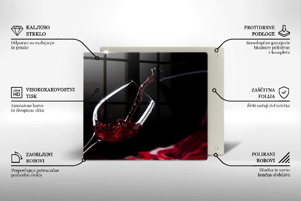 Glas Herdabdeckplatte Ein Glas Rotwein