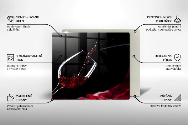 Glas Herdabdeckplatte Ein Glas Rotwein