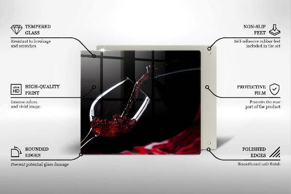 Glas Herdabdeckplatte Ein Glas Rotwein