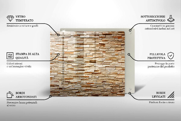 Glas Herdabdeckplatte Textur von dekorativen Steinen