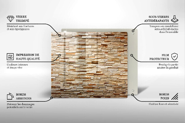 Glas Herdabdeckplatte Textur von dekorativen Steinen