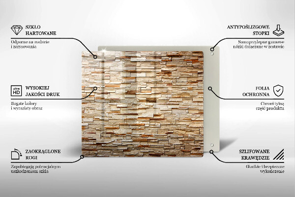 Glas Herdabdeckplatte Textur von dekorativen Steinen