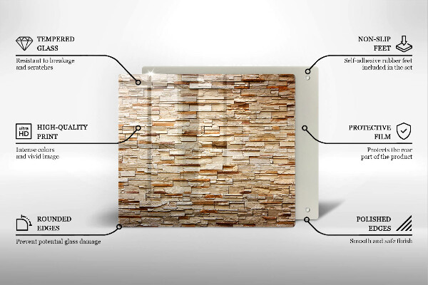 Glas Herdabdeckplatte Textur von dekorativen Steinen