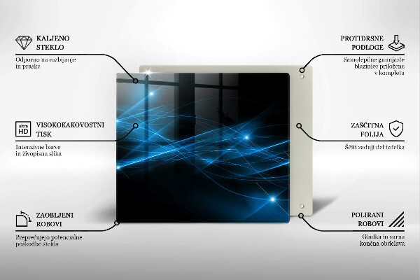 Glas Herdabdeckplatte Abstrakter blauer Rauch