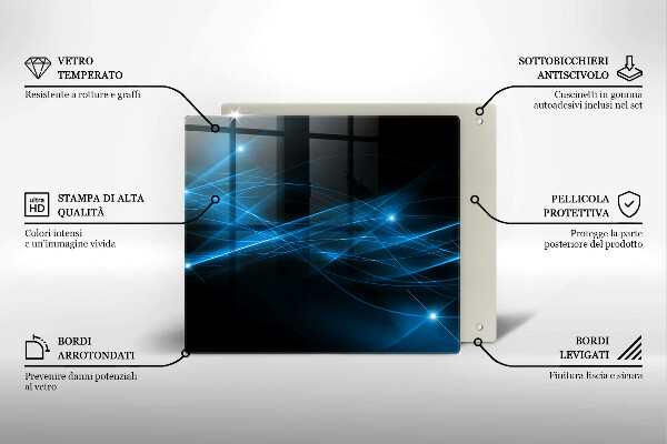 Glas Herdabdeckplatte Abstrakter blauer Rauch