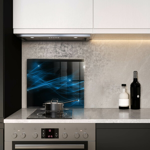 Glas Herdabdeckplatte Abstrakter blauer Rauch