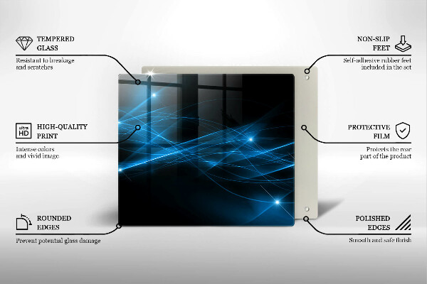 Glas Herdabdeckplatte Abstrakter blauer Rauch