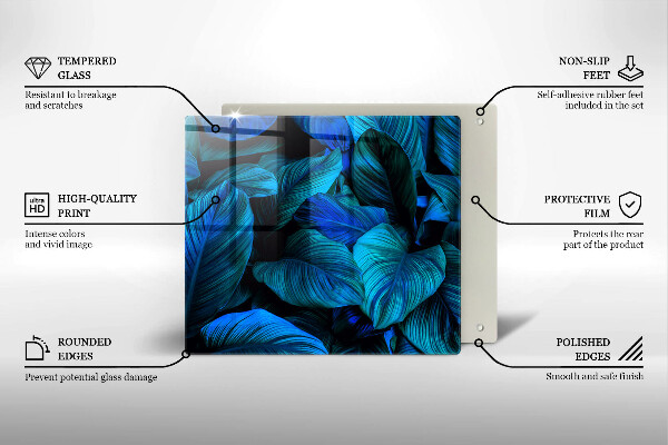 Glas Ceranfeldabdeckung Blätter der Dschungelvegetation