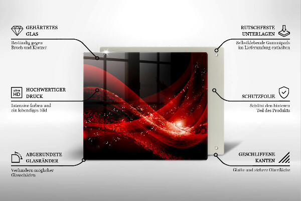 Glas Herdabdeckplatte Moderne Abstraktion