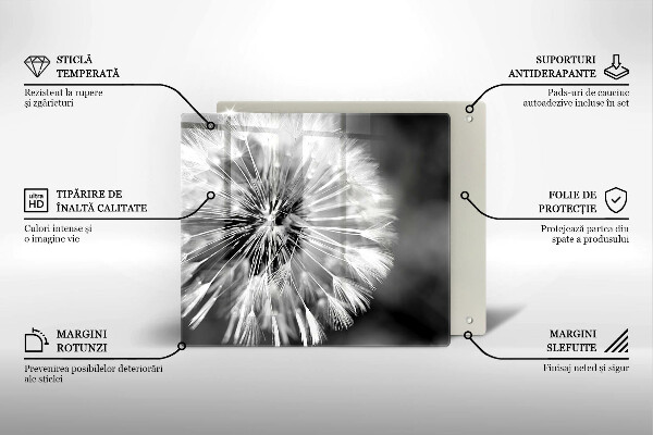 Glas Herdabdeckplatte Ein zarter Löwenzahn