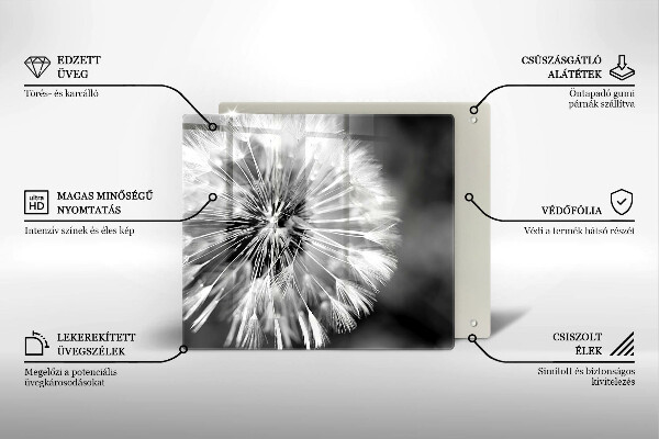 Glas Herdabdeckplatte Ein zarter Löwenzahn