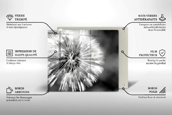 Glas Herdabdeckplatte Ein zarter Löwenzahn