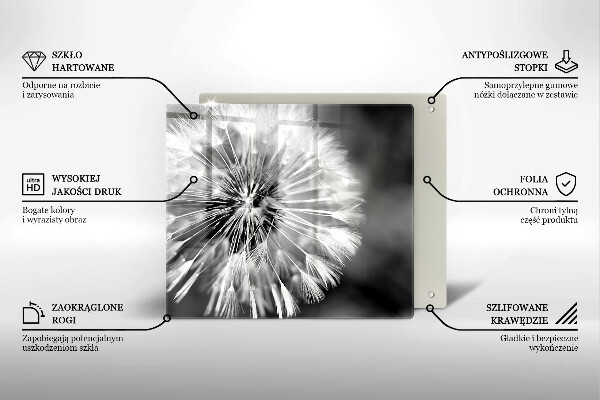 Glas Herdabdeckplatte Ein zarter Löwenzahn