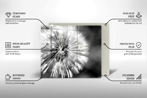 Glas Herdabdeckplatte Ein zarter Löwenzahn