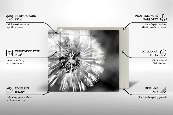 Glas Herdabdeckplatte Ein zarter Löwenzahn