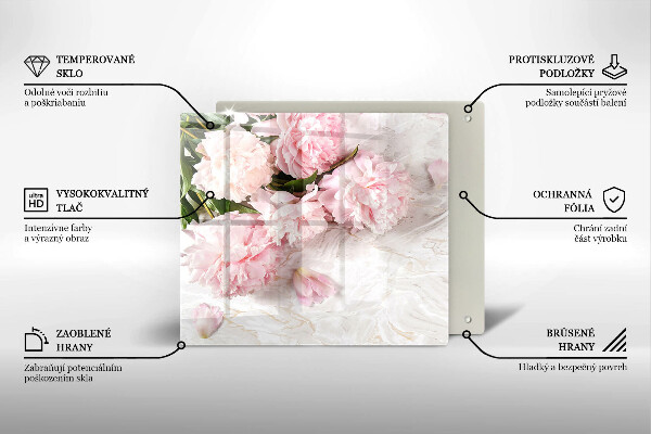 Glas Herdabdeckplatte Zarte Rosenblüten