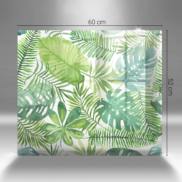 Glas Herdabdeckplatte Aquarell-Boho-Blätter