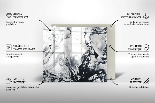 Glas Herdabdeckplatte Tintenabstraktion