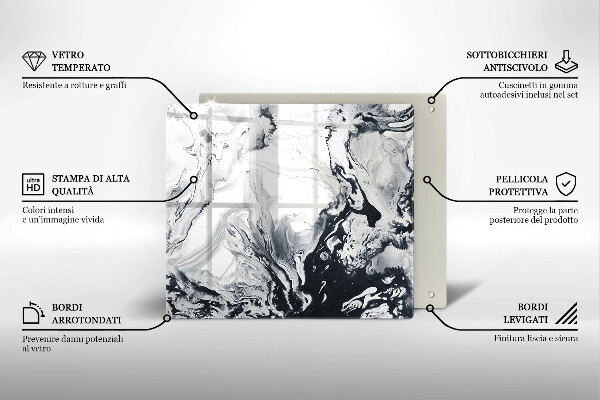 Glas Herdabdeckplatte Tintenabstraktion