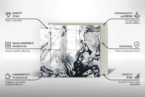 Glas Herdabdeckplatte Tintenabstraktion