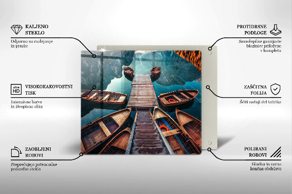 Glas Herdabdeckplatte Boote auf dem See