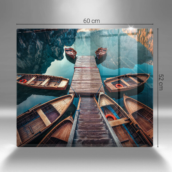 Glas Herdabdeckplatte Boote auf dem See