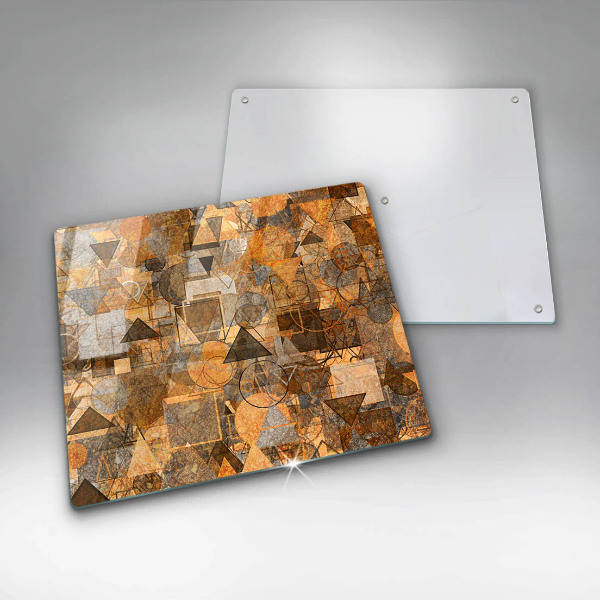 Glas Herdabdeckplatte Nahtloses Muster aus geometrischen Figuren