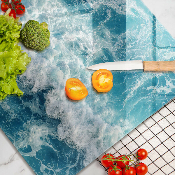 Glas Herdabdeckplatte Meerwasserwellen