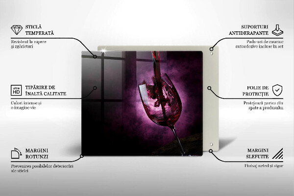 Glas Herdabdeckplatte Ein Glas Wein