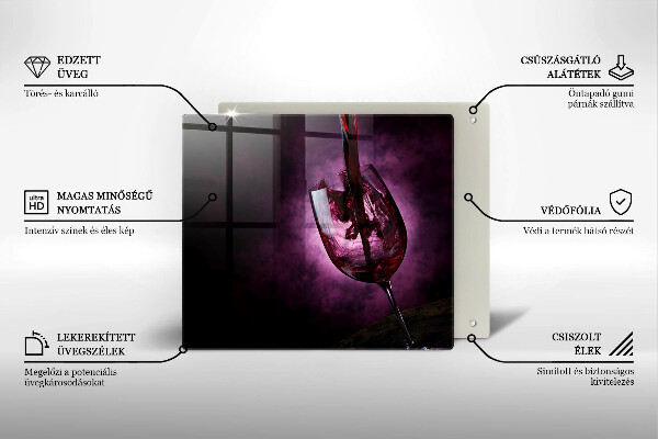 Glas Herdabdeckplatte Ein Glas Wein