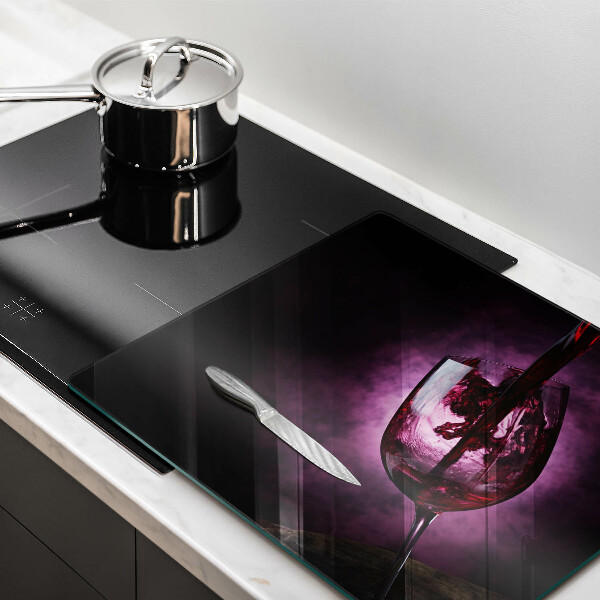 Glas Herdabdeckplatte Ein Glas Wein